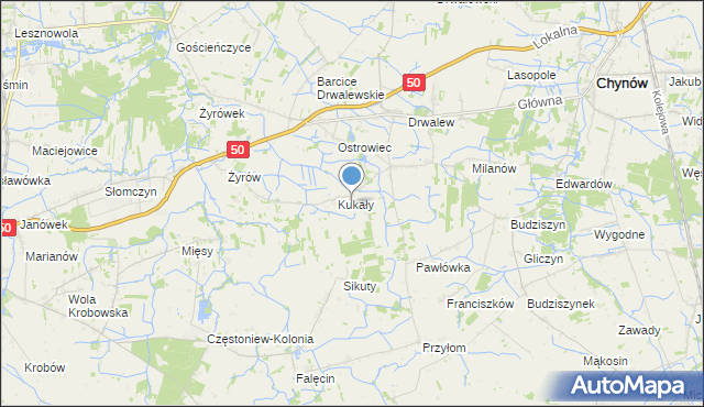 mapa Wola Kukalska, Wola Kukalska na mapie Targeo